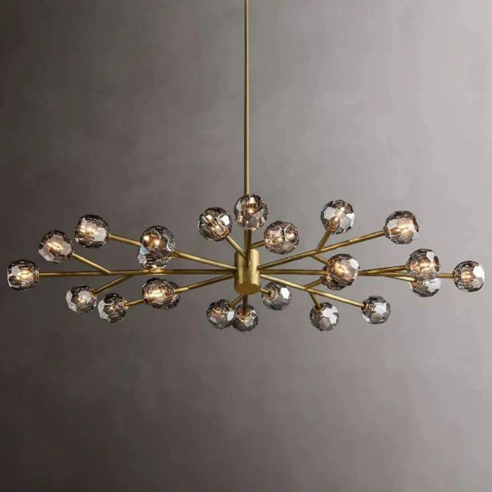 Crysball Glass Oval Chandelier 72"