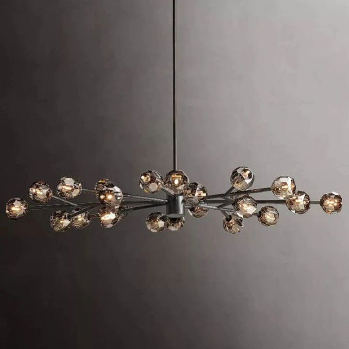 Crysball Glass Oval Chandelier 72"