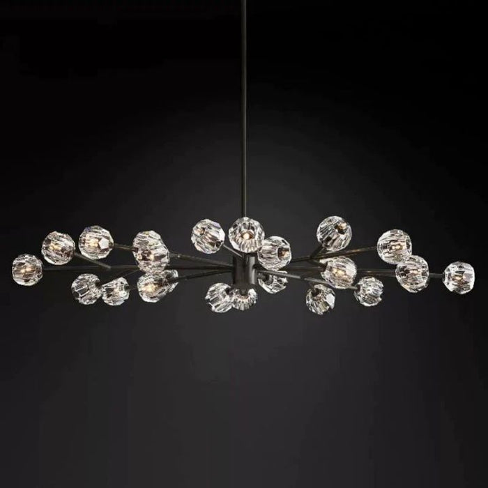 Crysball Glass Oval Chandelier 72"