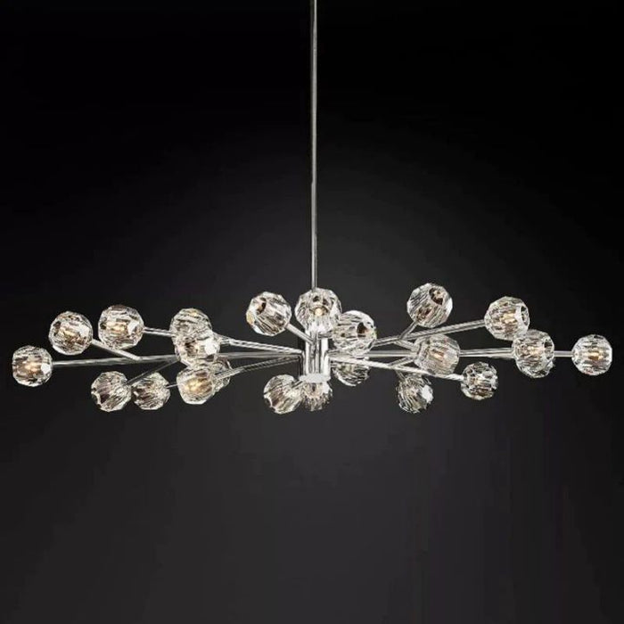 Crysball Glass Oval Chandelier 72"