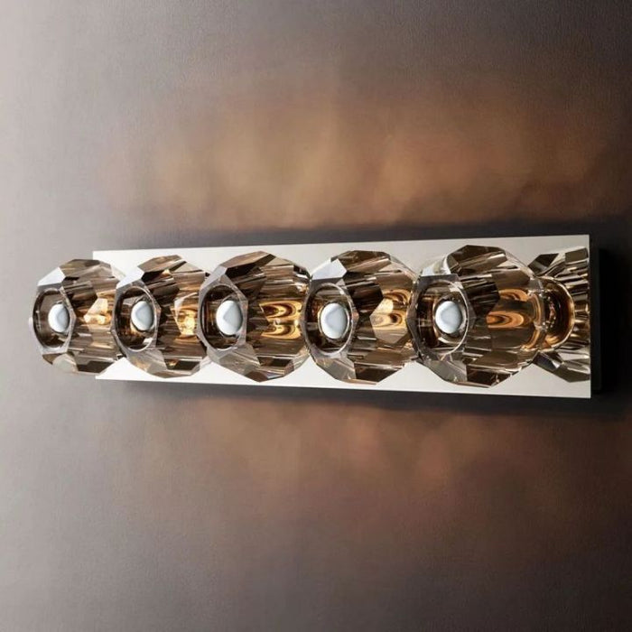 Crysball Smoke Glass Linear Grand Wall Sconce