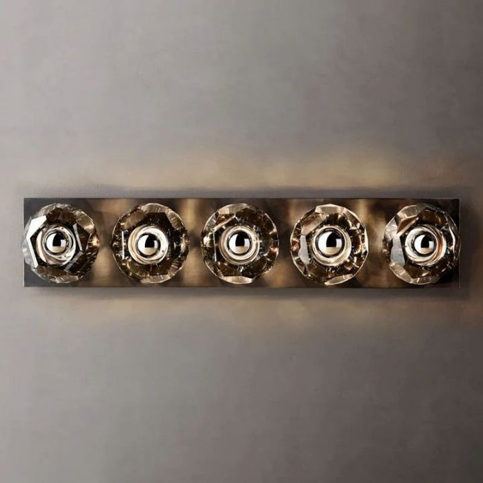 Crysball Smoke Glass Linear Grand Wall Sconce