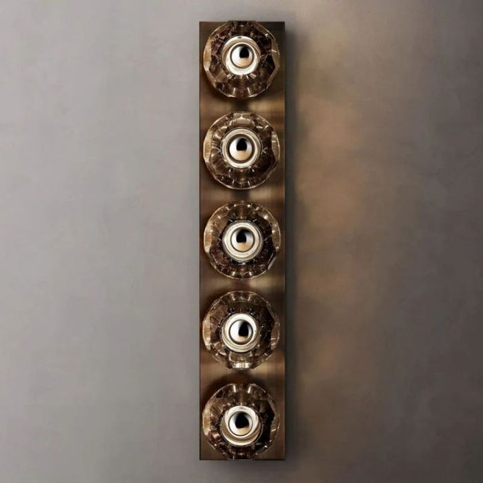 Crysball Smoke Glass Linear Grand Wall Sconce