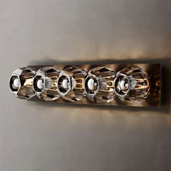 Crysball Smoke Glass Linear Grand Wall Sconce