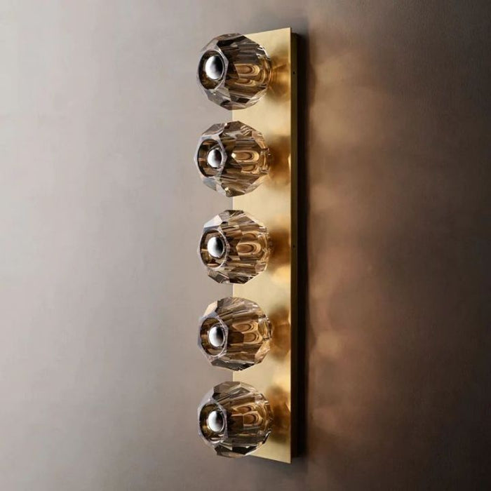 Crysball Smoke Glass Linear Grand Wall Sconce