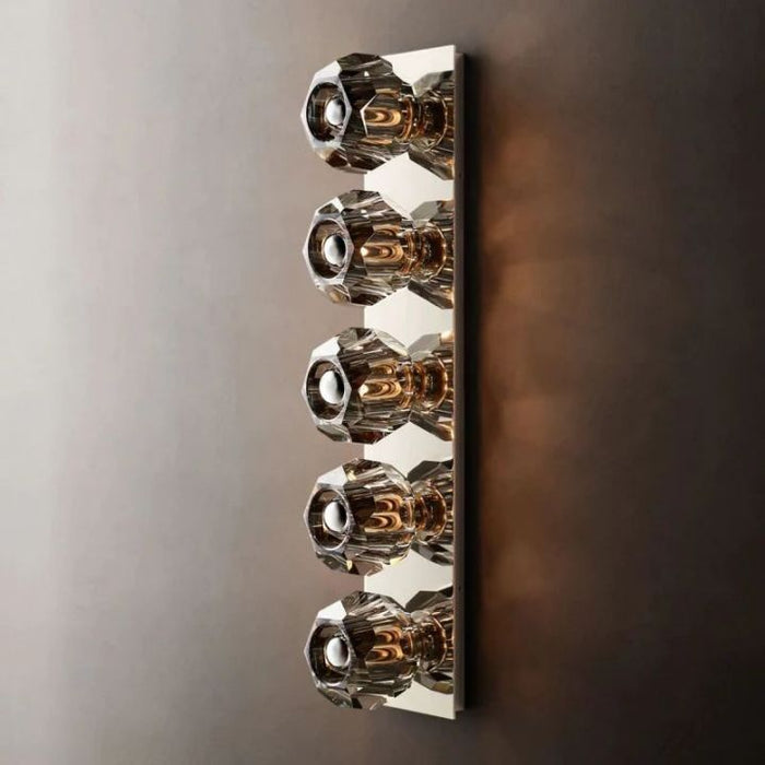 Crysball Smoke Glass Linear Grand Wall Sconce