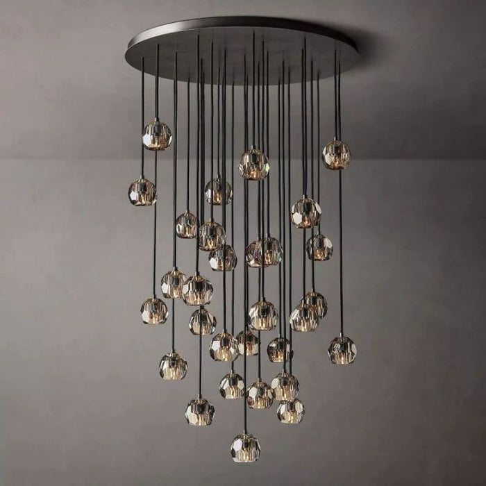 Crysball Smoke Glass Round Cluster Chandelier 40"