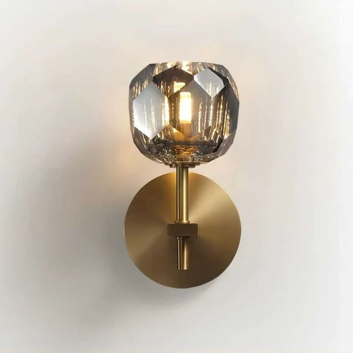 Crysball Smoke Glass Short Wall Sconce