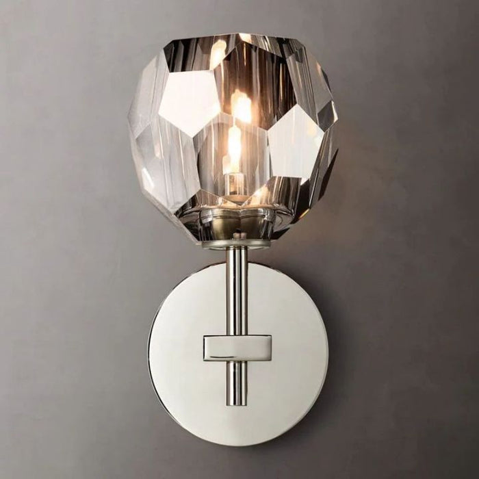 Crysball Smoke Glass Short Wall Sconce