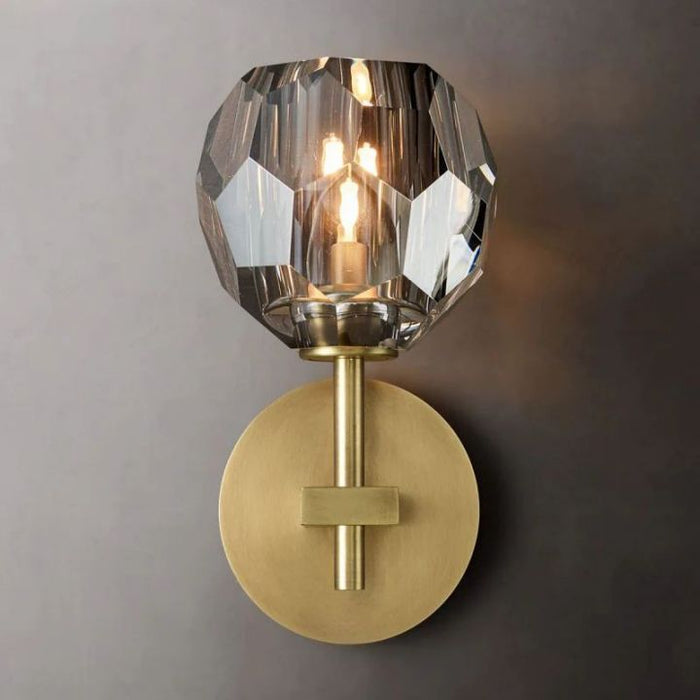 Crysball Smoke Glass Short Wall Sconce