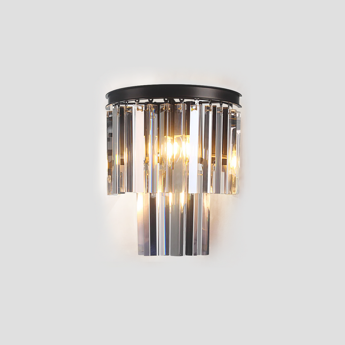 Falria 2-Tier Crystal Semi-Round Sconce