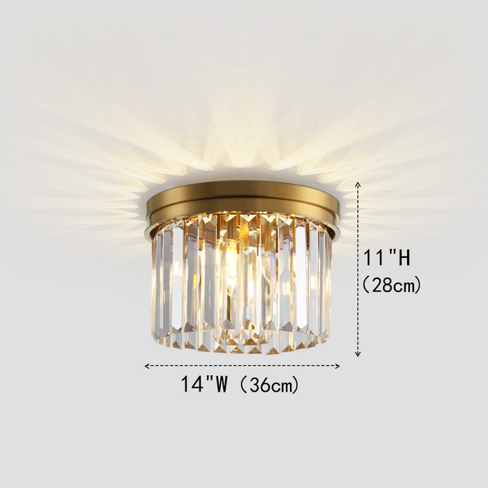 Falria 1-Tier Crystal Round Flushmount