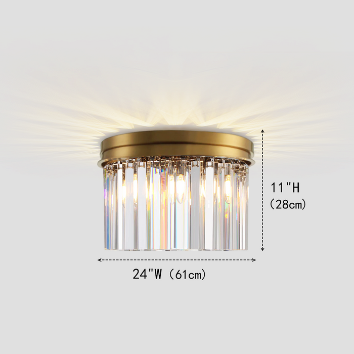 Falria 1-Tier Crystal Round Flushmount