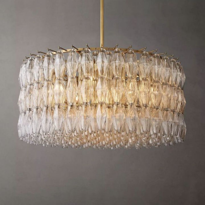 Galaxy Clear Glass Round Chandelier 37"