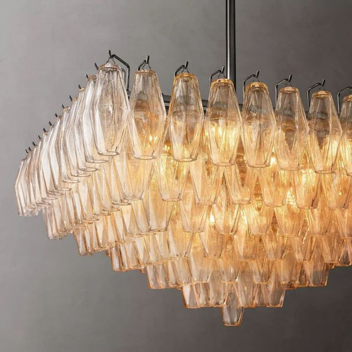 Galaxy Clear Glass Square Chandelier 32"