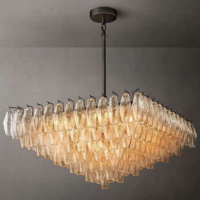 Galaxy Clear Glass Square Chandelier 32"