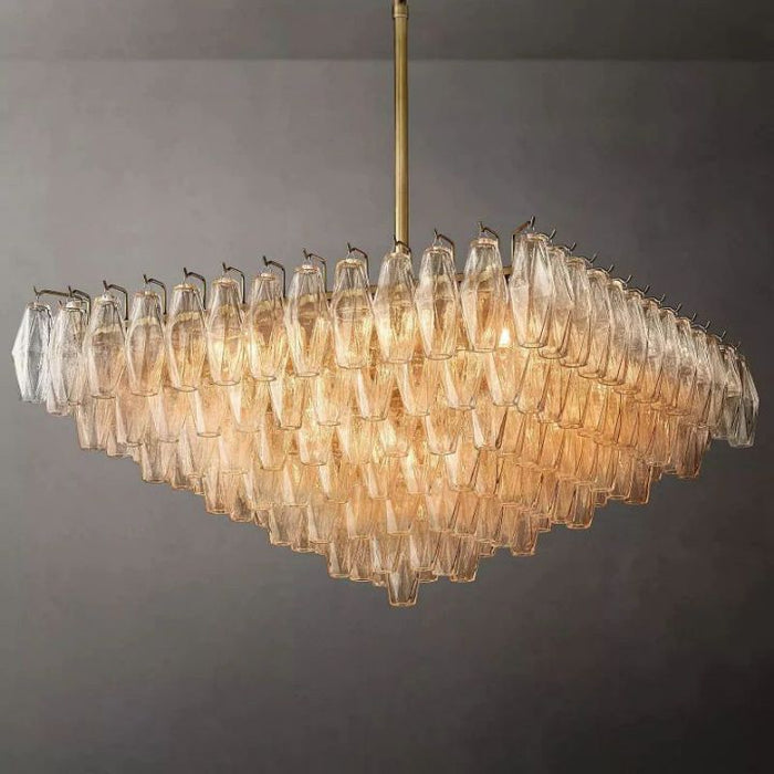 Galaxy Clear Glass Square Chandelier 32"