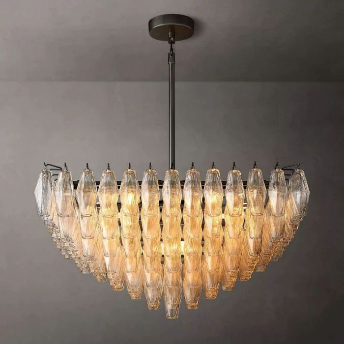 Galaxy Clear Glass Square Chandelier 32"