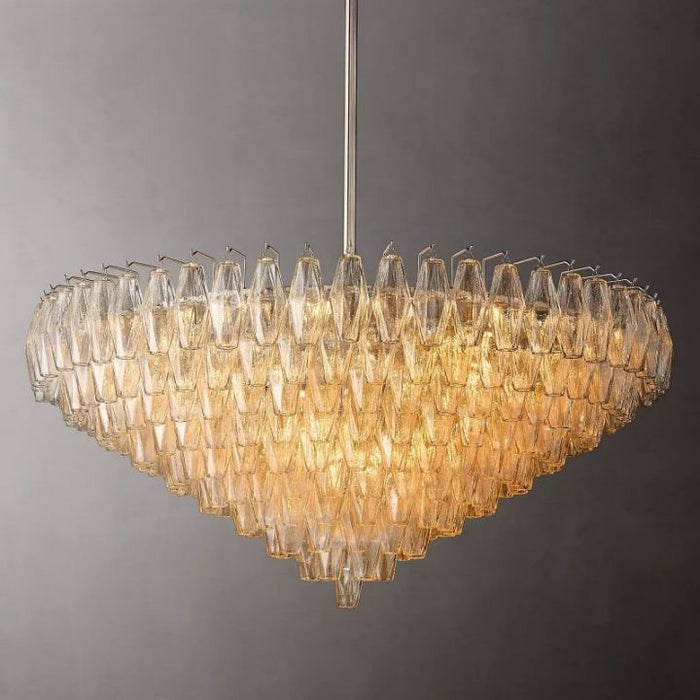 Galaxy Clear Glass Tiered Round Chandelier 47"