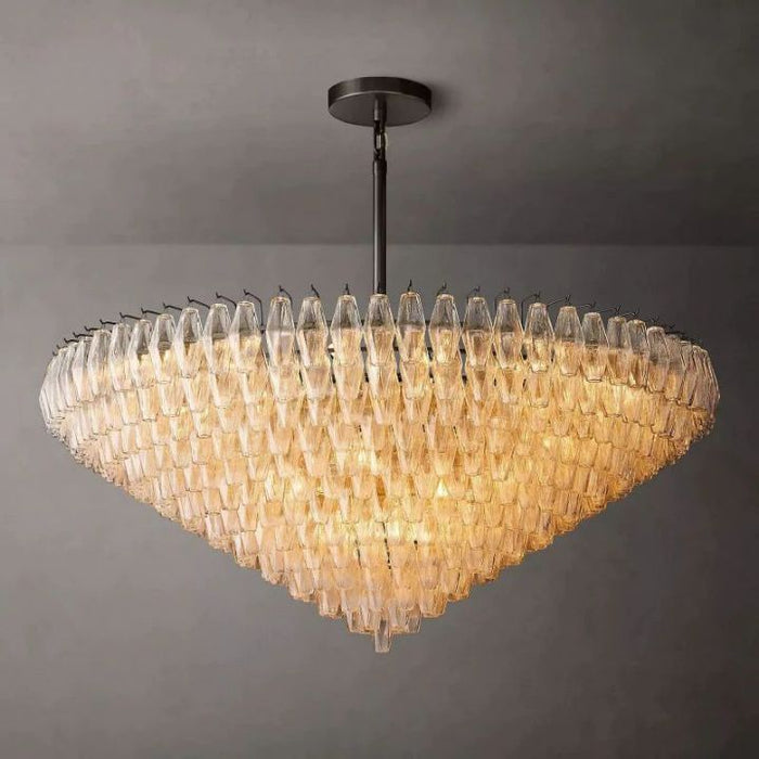 Galaxy Clear Glass Tiered Round Chandelier 62"