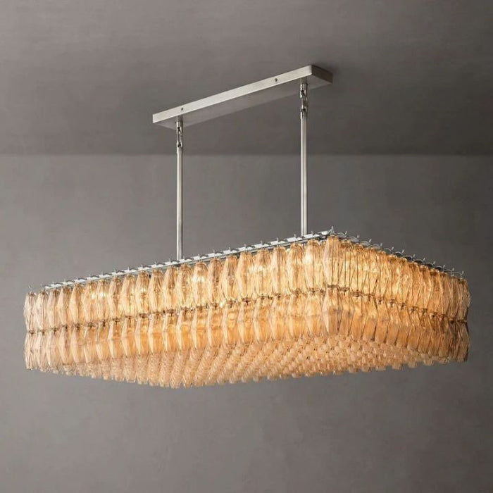 Galaxy Glass Rectangular Chandelier 54"