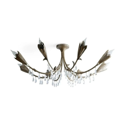 Gothic Viticci Leaf Flushmount 8-Light - Silver - thebelacan