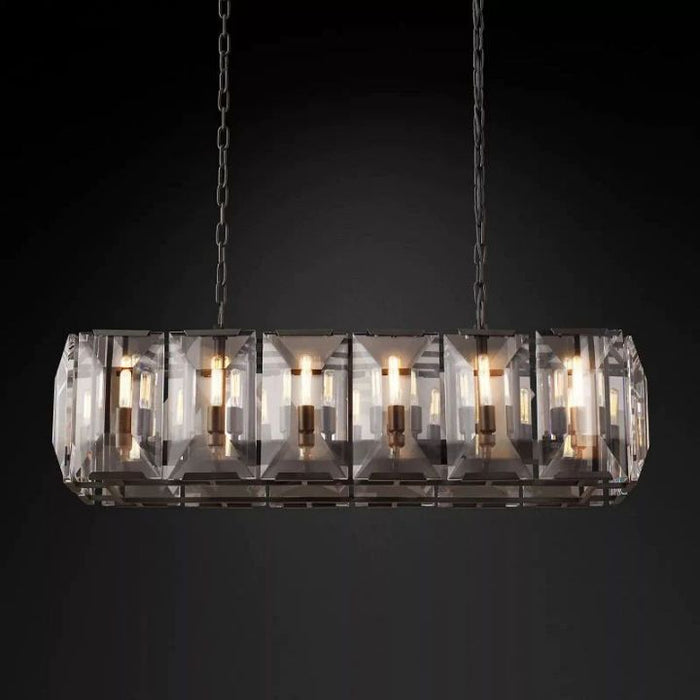 Aubrey  Crystal Rectangular Chandelier 42"