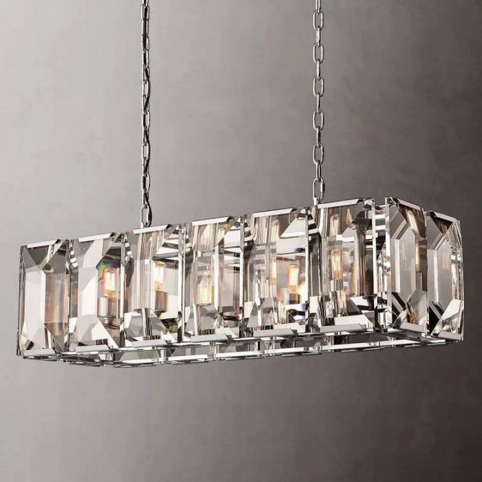 Aubrey  Crystal Rectangular Chandelier 42"