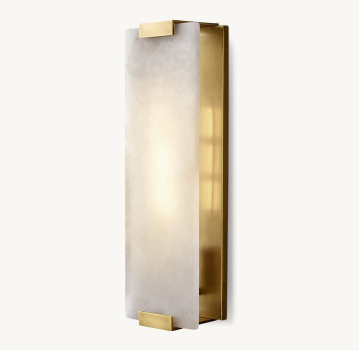 Hand-Carved Alabaster Grand Sconce 18''H