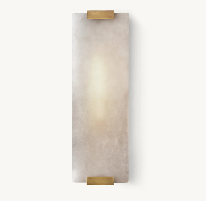 Hand-Carved Alabaster Grand Sconce 18''H