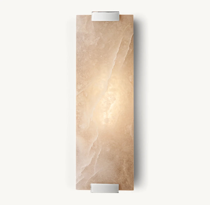 Hand-Carved Alabaster Grand Sconce 18''H