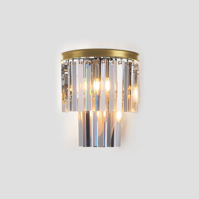 Falria 2-Tier Crystal Semi-Round Sconce