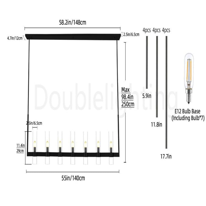 Lavelle Linear Chandelier 59"