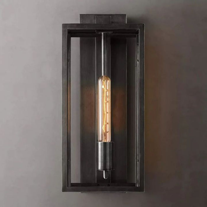 Lykke Outdoor Square Lantern Wall Sconce 18"