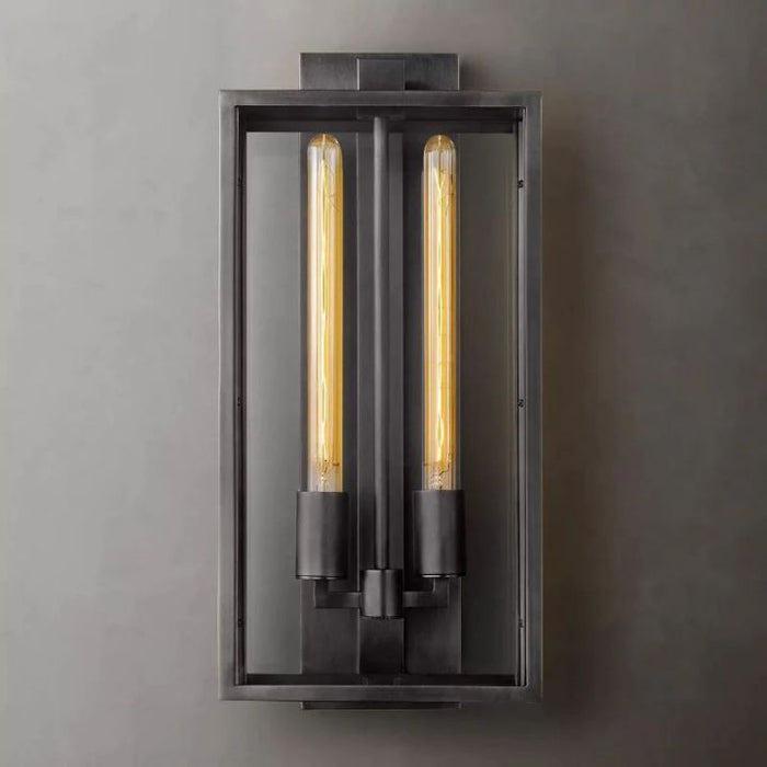 Lykke Outdoor Square Lantern Wall Sconce 21"