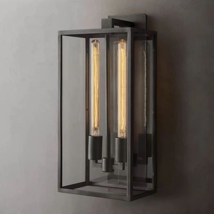 Lykke Outdoor Square Lantern Wall Sconce 21"