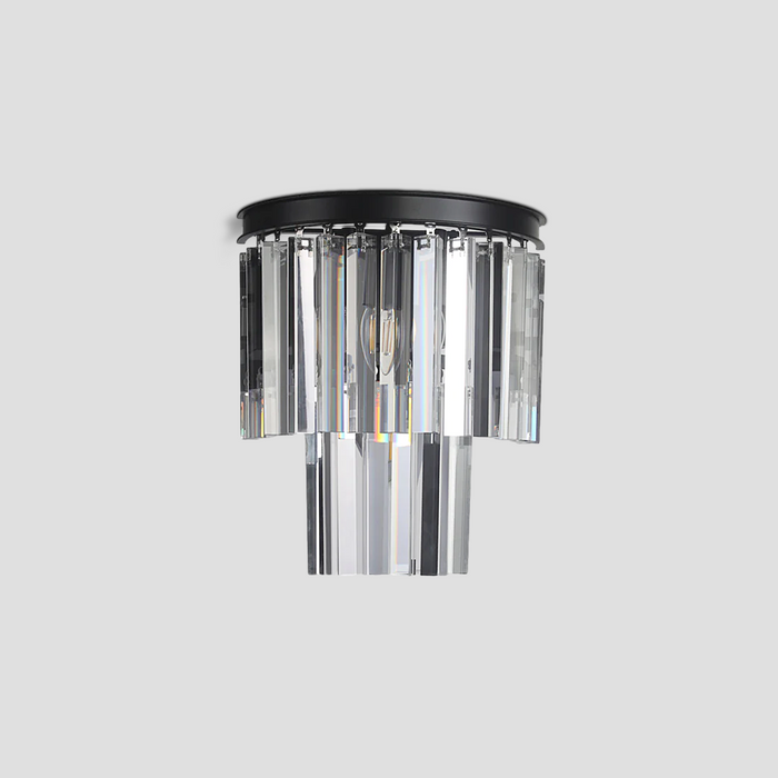 Falria 2-Tier Crystal Semi-Round Sconce