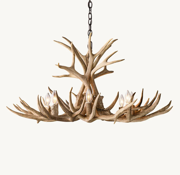 Mule Deer Antler Chandelier - 8 Light