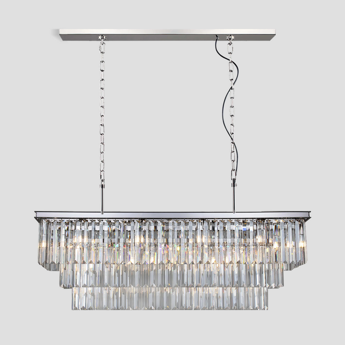 Falria 3-Tier Crystal Rectangular Chandelier