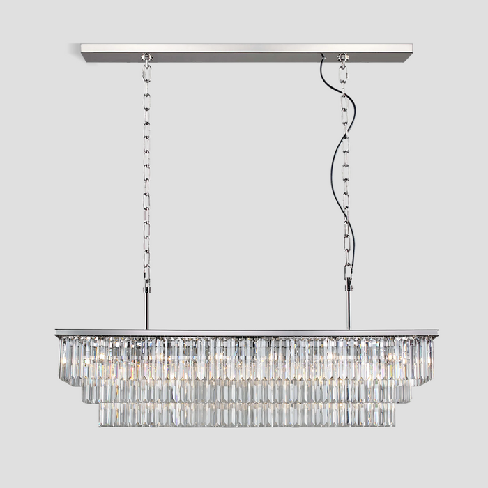 Falria 3-Tier Crystal Rectangular Chandelier