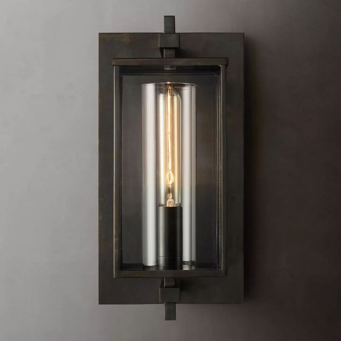 Starry Outdoor Square Short Wall Sconce