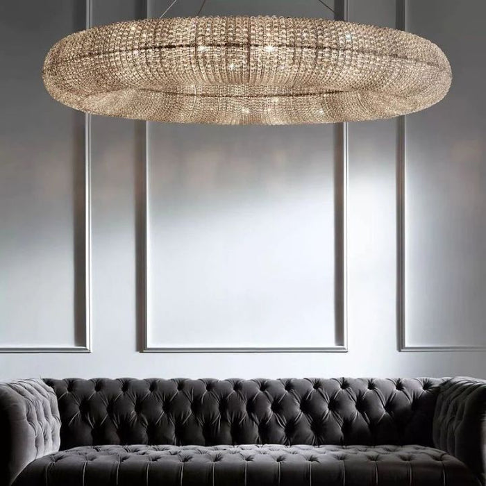 Pamper Crystal Round LED Chandelier 59"