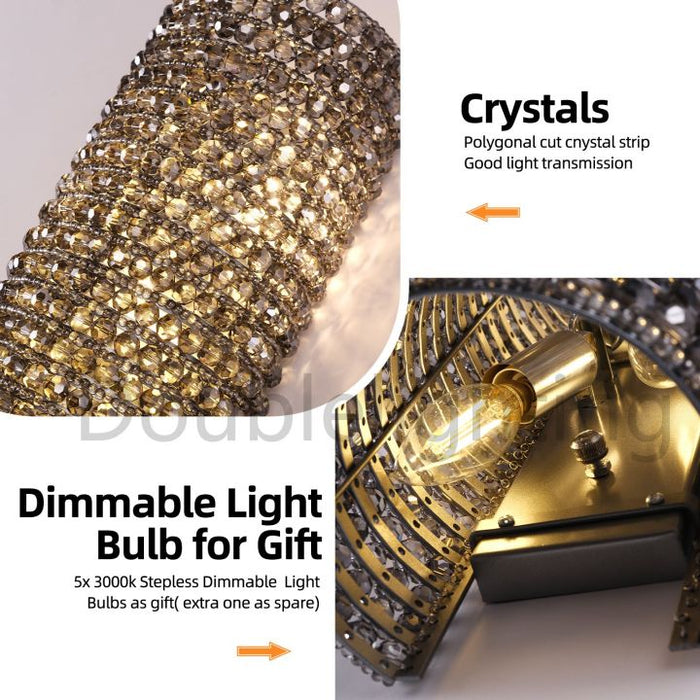 Pamper Crystal Smoke Wall Sconce