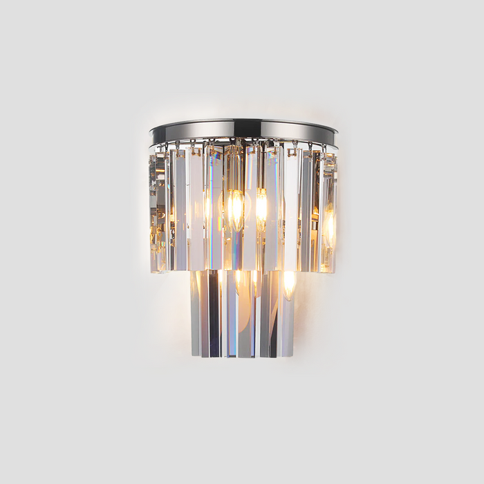 Falria 2-Tier Crystal Semi-Round Sconce