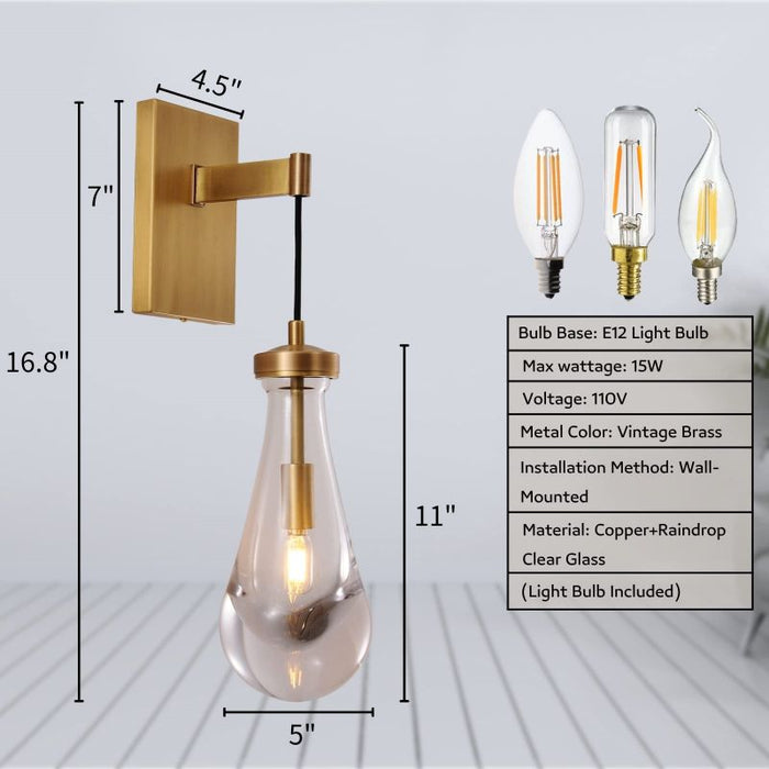 Raindrop Series Wall Sconce 5''