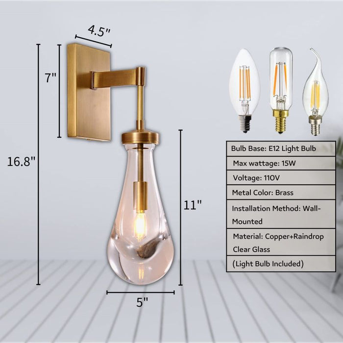 Raindrop Series Wall Sconce 5''