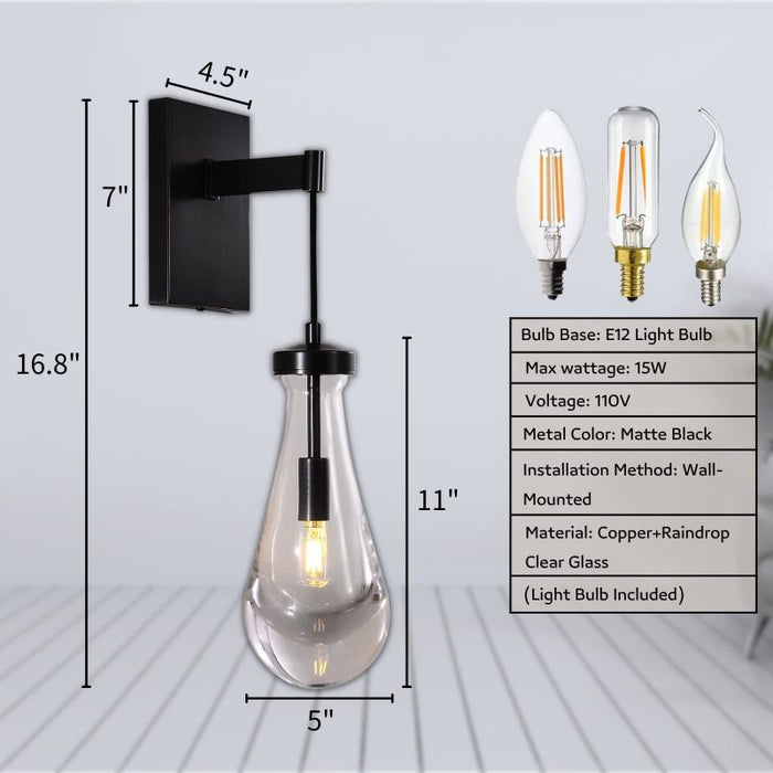 Raindrop Series Wall Sconce 5''