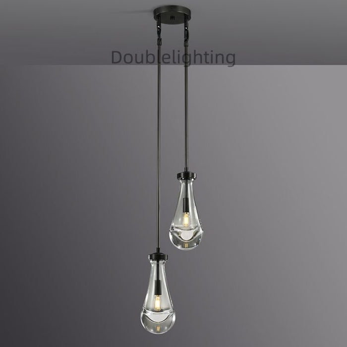 Raindrops 2-Light Rod Round Chandelier