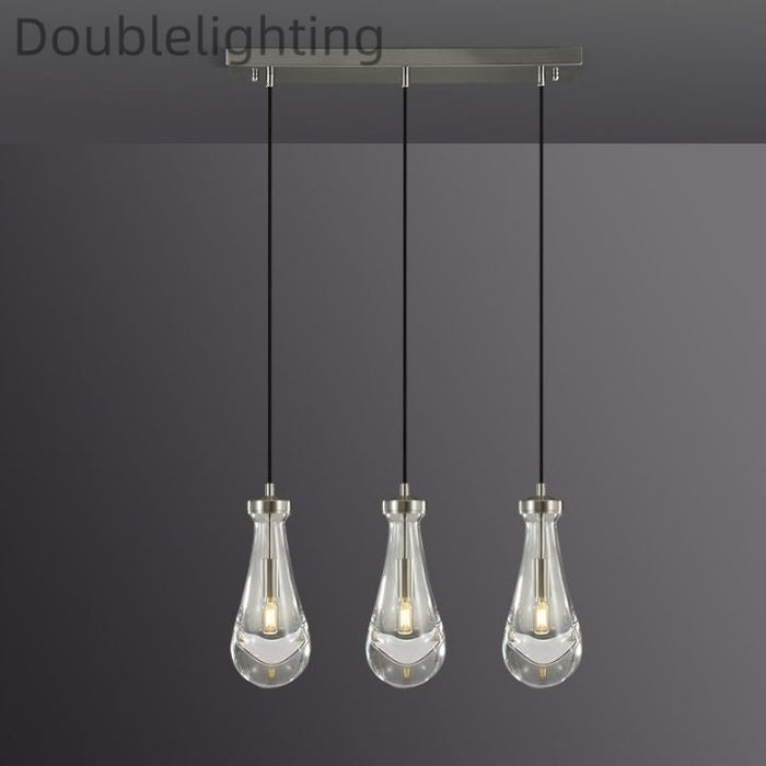 Raindrops 3-Light Cord Rectangular Chandelier