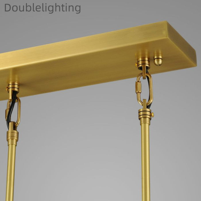 Raindrops 3-Light Rod Rectangular Chandelier